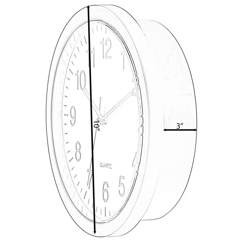 Contemporary Black Wall Mounted Plastic Clock with Hidden Storage Door - Secret Interior Compartment, Hidden Safe for Storing Valuables - 10 Inch Dia - Stylish Home Security and Organization Solution with Modern Elegance