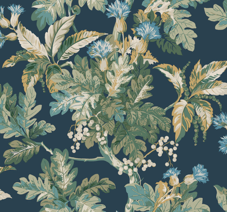 Briarwood Navy Wallpaper