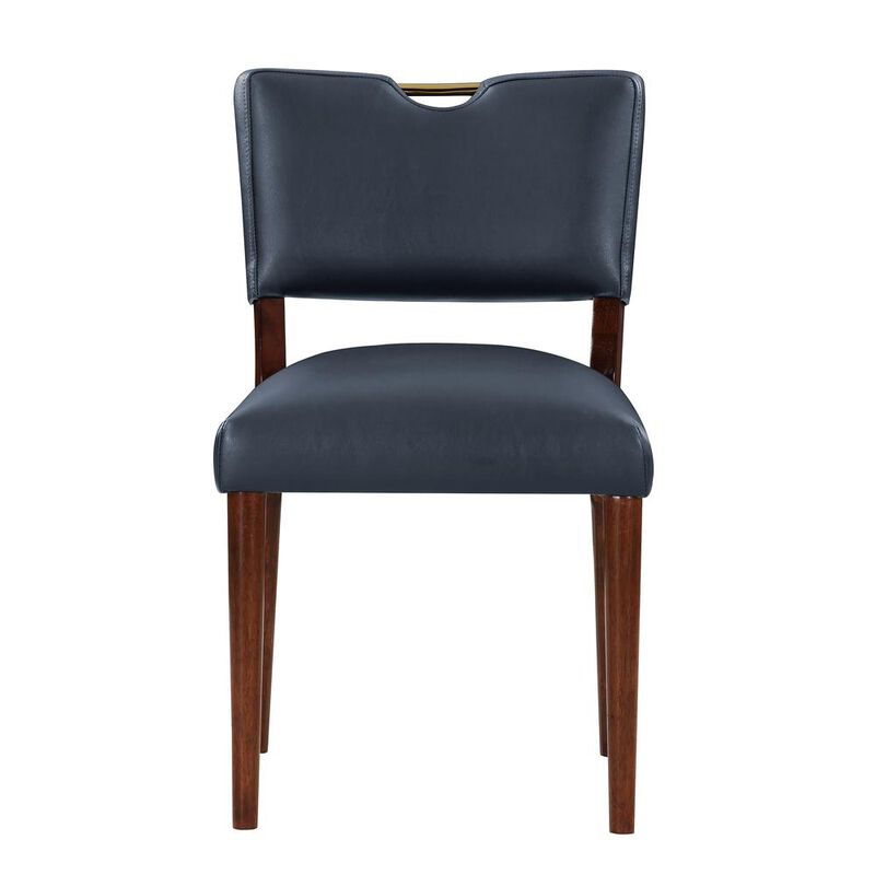 Comfort Pointe Bonito Midnight Blue Faux Leather Dining Chair - Set of 2