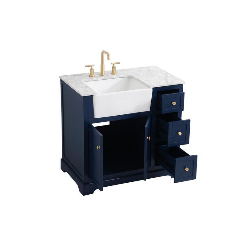 Elegant Kitchen and Bath 36 inch Single bathroom vanity in blue
