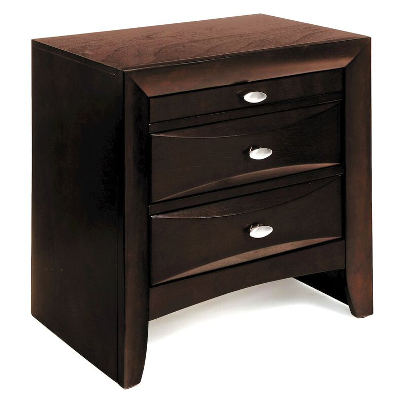 Plethoria Home Espresso 2-drawer Nightstand