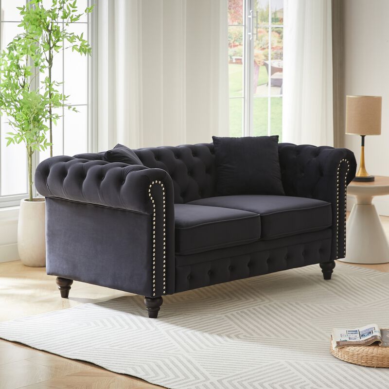 Fadhed Modern Chesterfield Loveseat image number 2