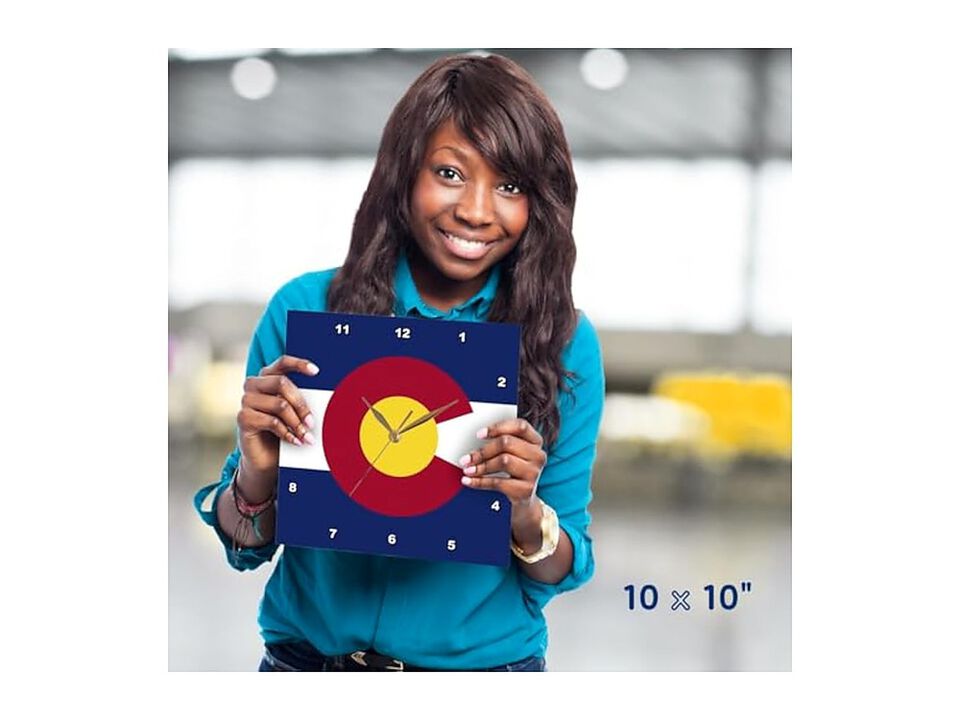 Flag State Colorado Wall Clock 10 Inch Home Decor