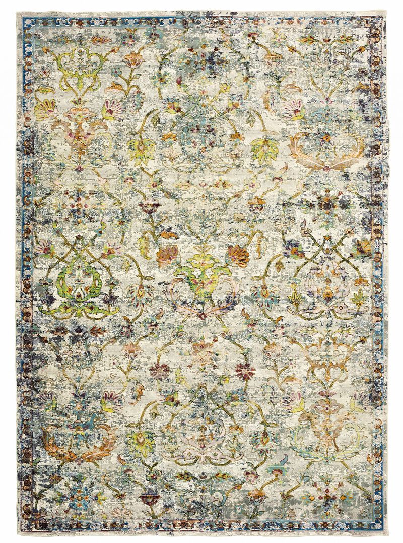 4 x 6 Beige Abstract Garden Area Rug