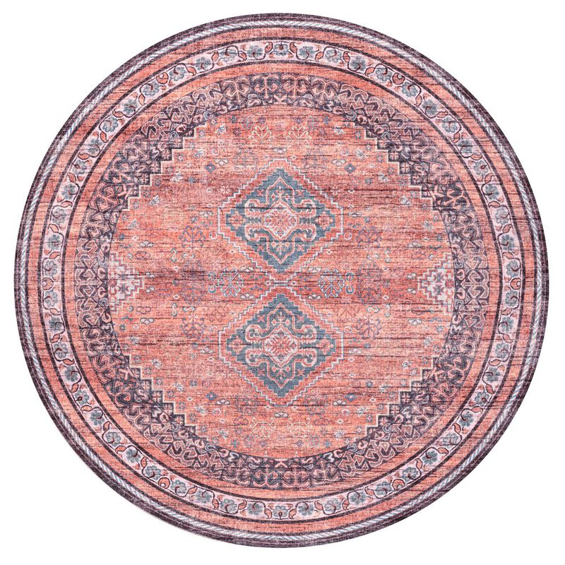 Dalyan Geometric Medallions Machine-Washable Area Rug