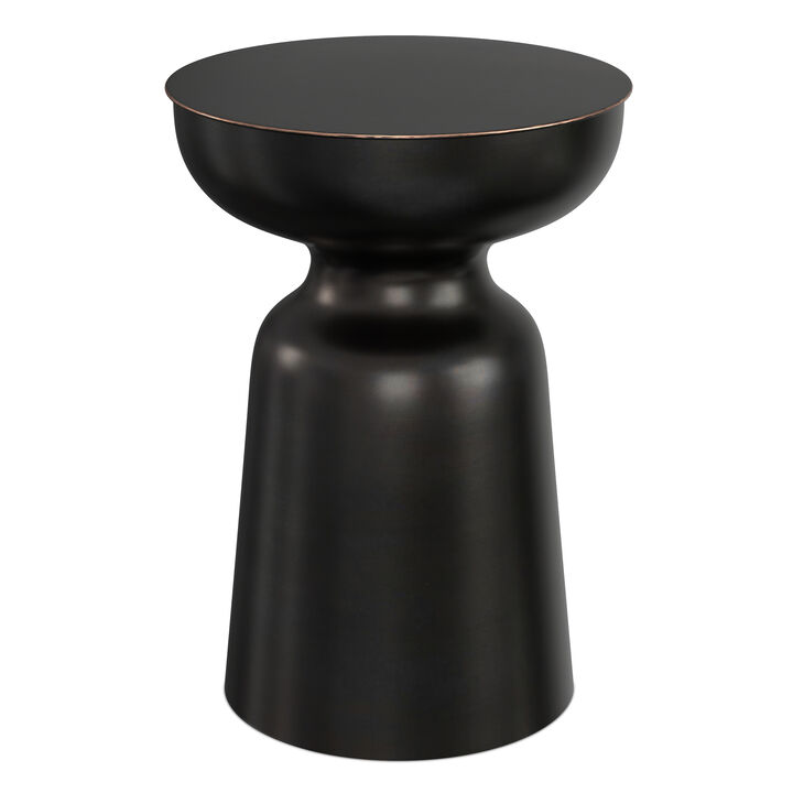 Toby 18 inch Wide Modern Industrial Metal Accent Table in Antique Copper Iron