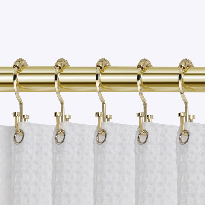 Utopia Alley Rust-Resistant Metal Double Shower Curtain Hooks, Shower Hooks Hangers for Bathroom, Kitchen Utensils, Curtains, Clothing, Towels etc - Set of 12 image number 1