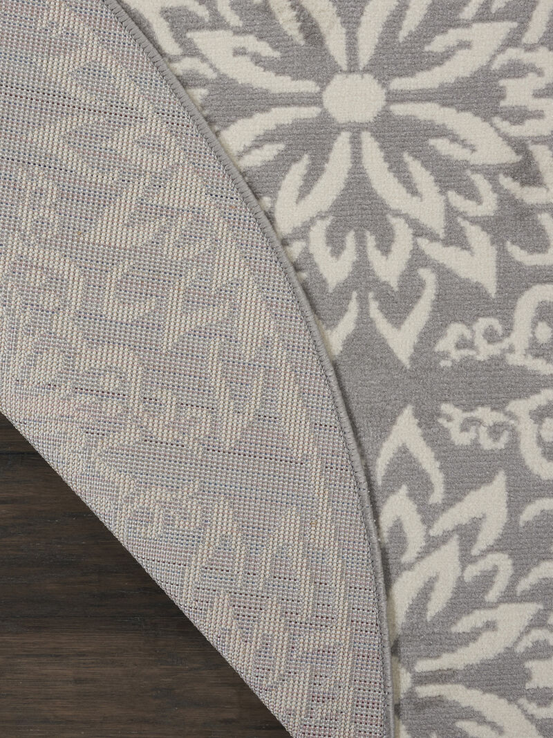 Jubilant JUB06 Ivory/Gray 5'3" x Round Rug