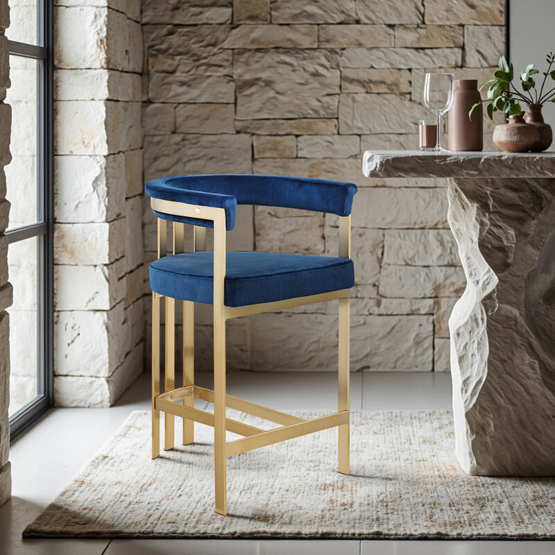 Meridian Furniture Marcello Velvet Counter Stool, Set of 2