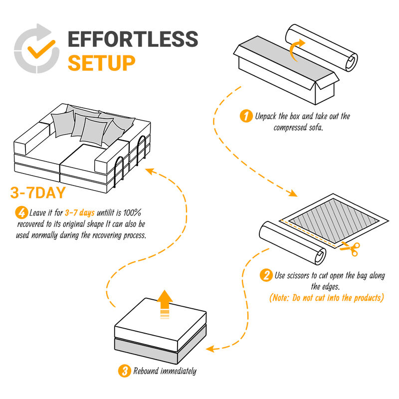 Merax Oversized Upholstered Sectional Sofa Couch Set