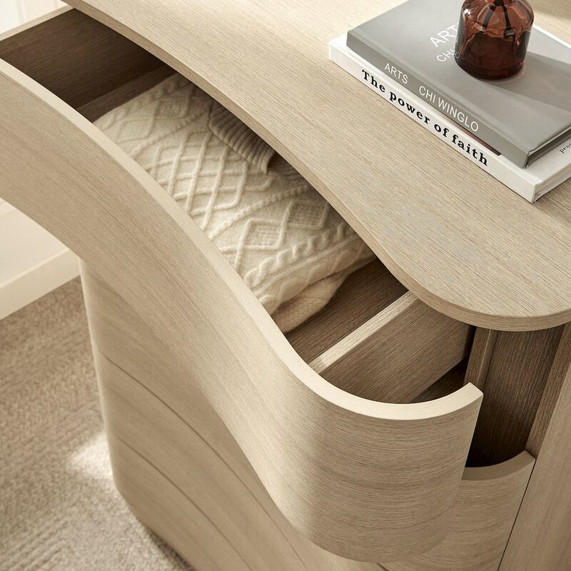 Mirae 5-Drawer Curved Dresser Chest of Drawers image number 8