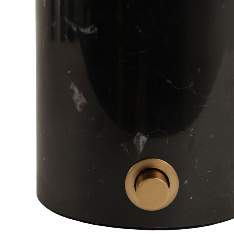 12x8" Glass Shade On Marble Base With Switch, Blac image number 5