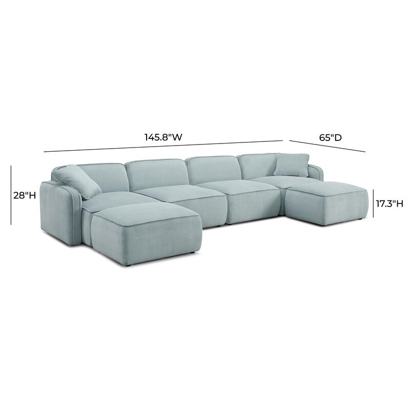 Travie Performance Corduroy Velvet 6-Piece Modular U-Sectional image number 5