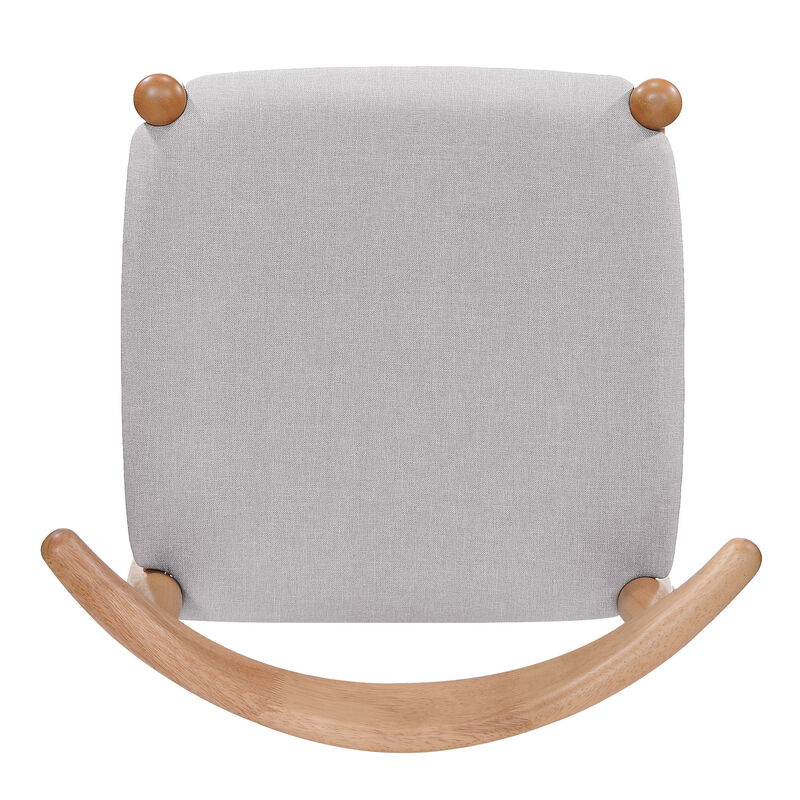 Merax Set of 2 Rubberwood Dining Chairs - Ergonomic Backrest with Thick Comfort Cushions, Solid Wood Kitchen Side Chairs