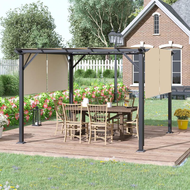 Hivvago Patio Canopy 12' x 10' with Retractable Roof image number 1
