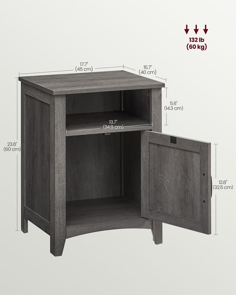 Farmhouse Nightstand with Barn Door Design for Rustic Bedroom Decor image number 5