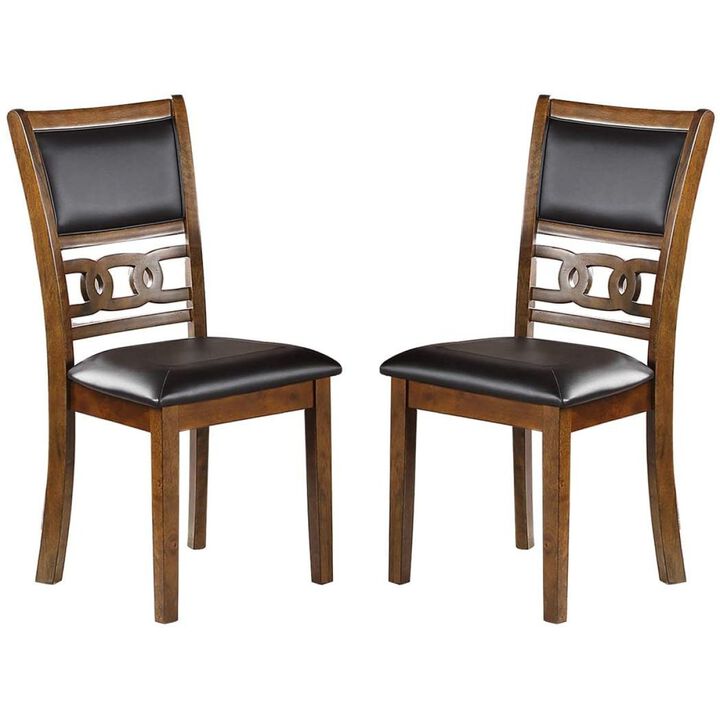 Streamdale Walnut Finish Dining Chairs Set of 2