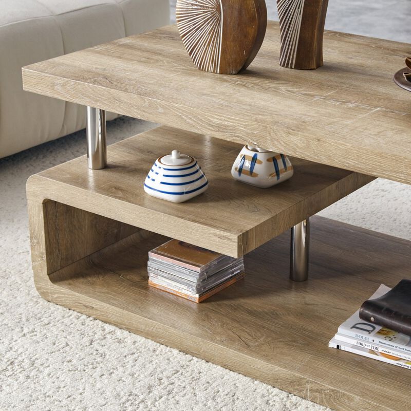 Petcon Three-Tier MDF Coffee Table image number 5
