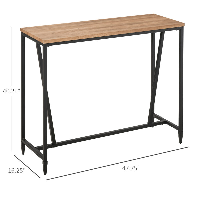 Wood Grain Finished Dining Table Furniture with Solid Construction and Foot Pads