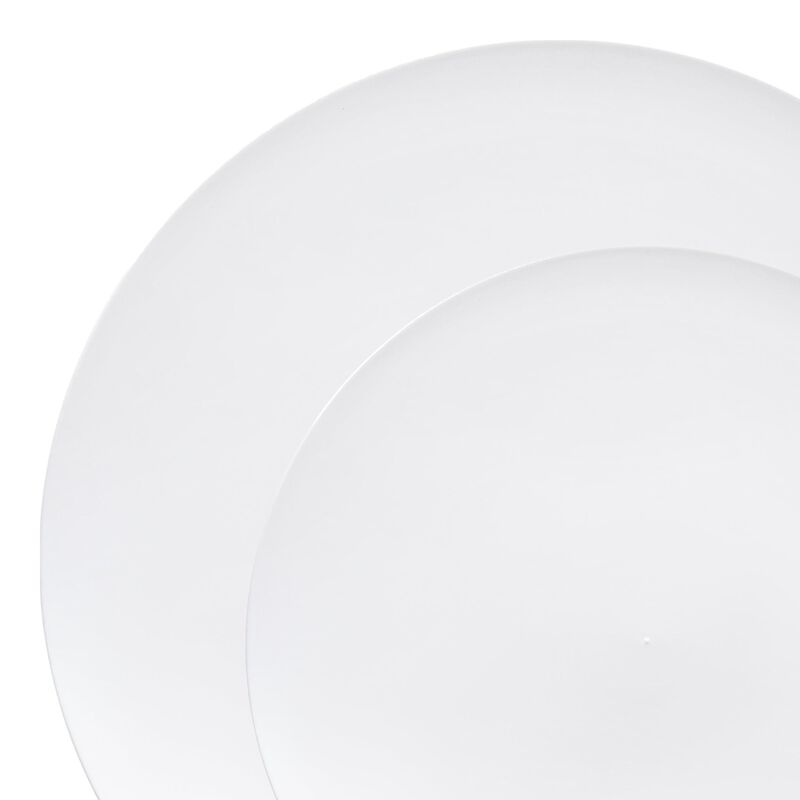Solid White Organic Round Plastic Dinnerware Value Set (40 Sets) image number 9