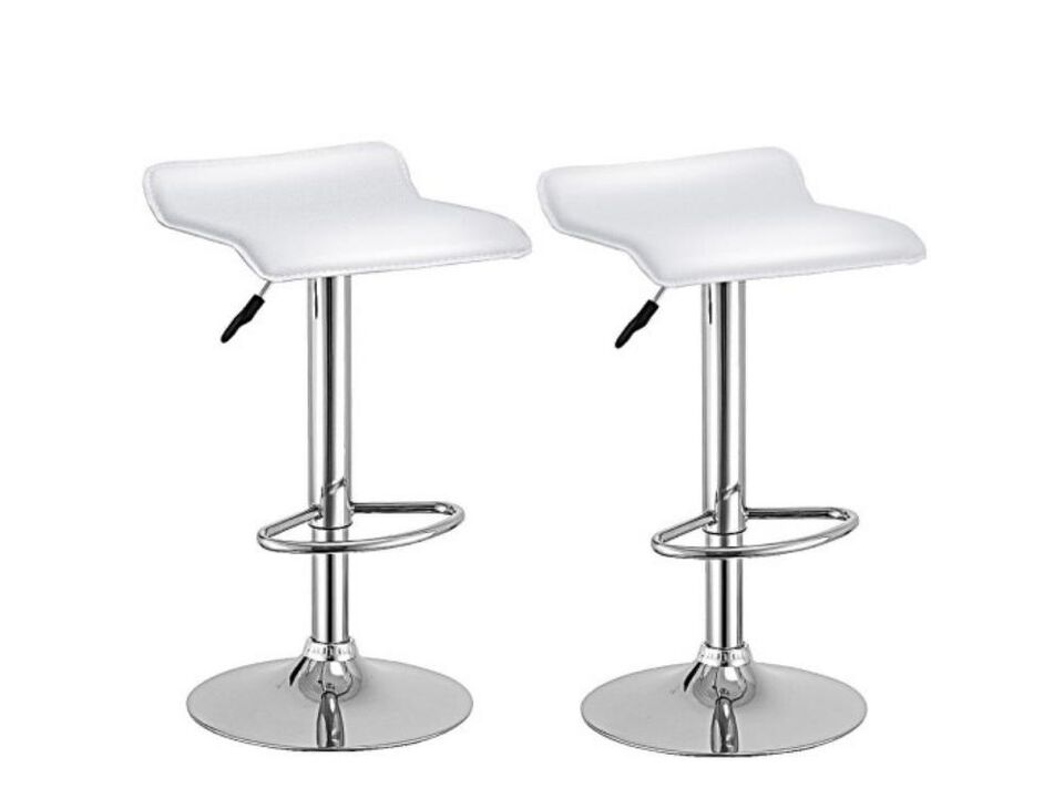 Set of 2 Swivel Bar Stools Backless Dining Chair