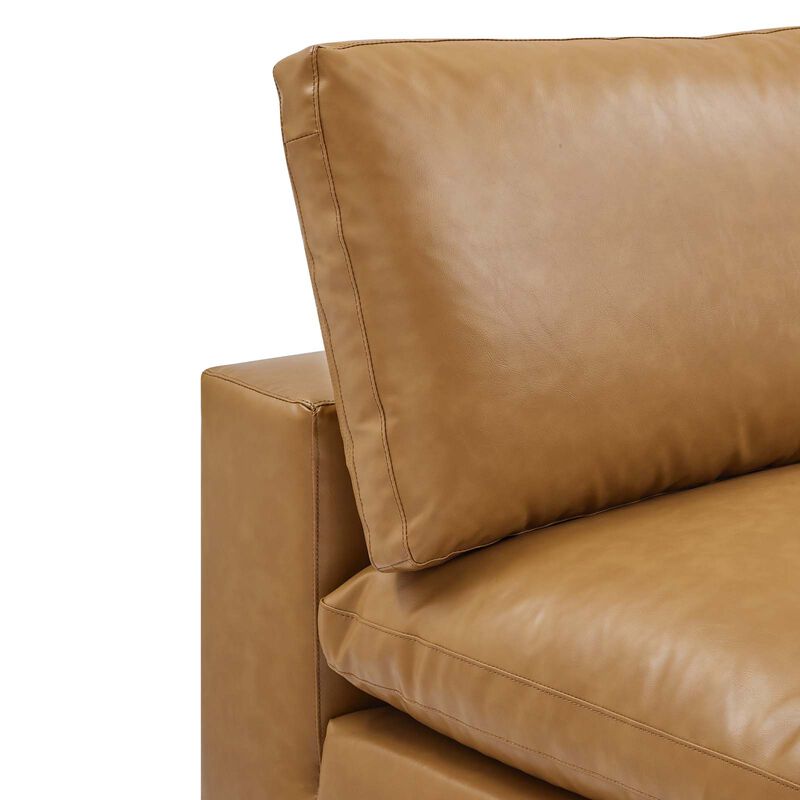 Commix Down Filled Overstuffed Vegan Leather Armless Chair image number 5