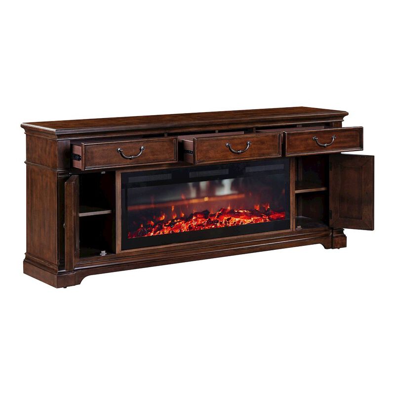 Liberty Furniture Arden Road Heated LED Fireplace TV Consoles 84 Inch - Satin Cherry image number 3