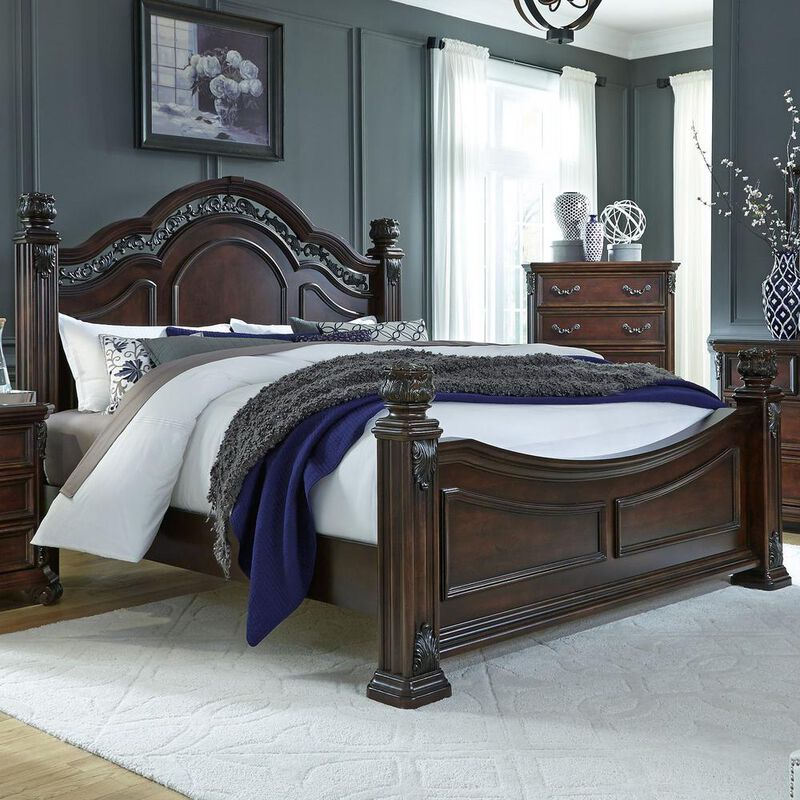 Liberty Furniture Messina Estates Poster Bed in Cognac image number 1