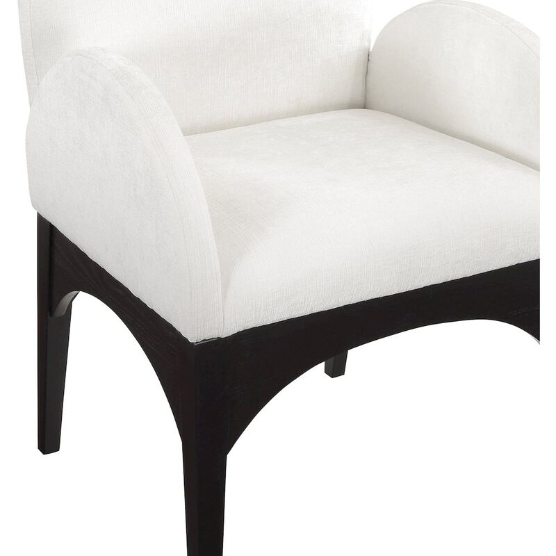 Meridian Furniture Waldorf Cream Chenille Fabric Dining Chair