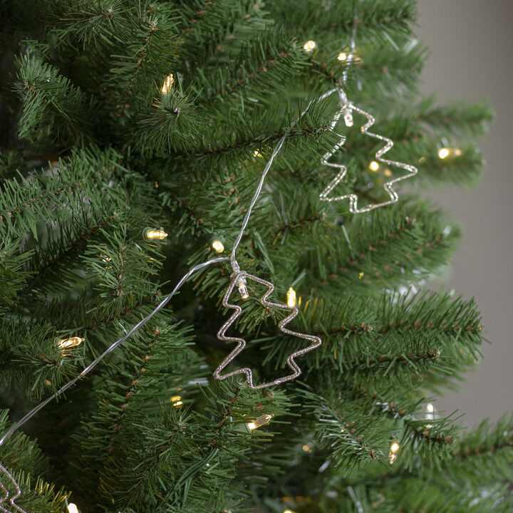 4' LED Lighted B/O Gold Wire Mini Tree Christmas Garland - Warm White Lights