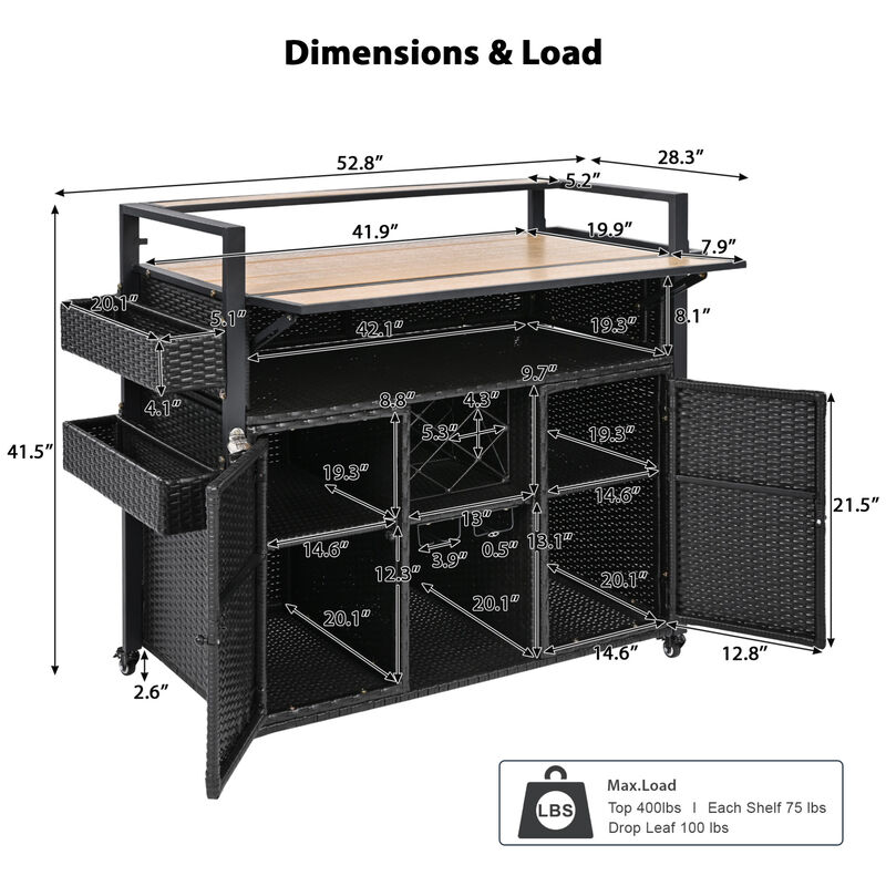 ELEMENT ACE Premium Outdoor Rolling Grill Cart with Foldable Tabletop and Ample Storage image number 2