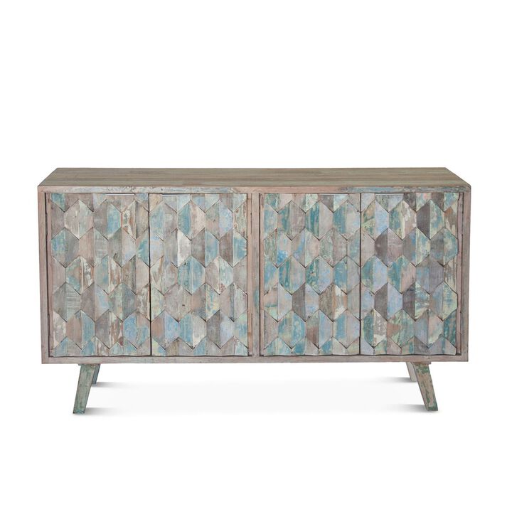 World Interiors Cordoba 61" Sideboard with Vintage Teal Finish