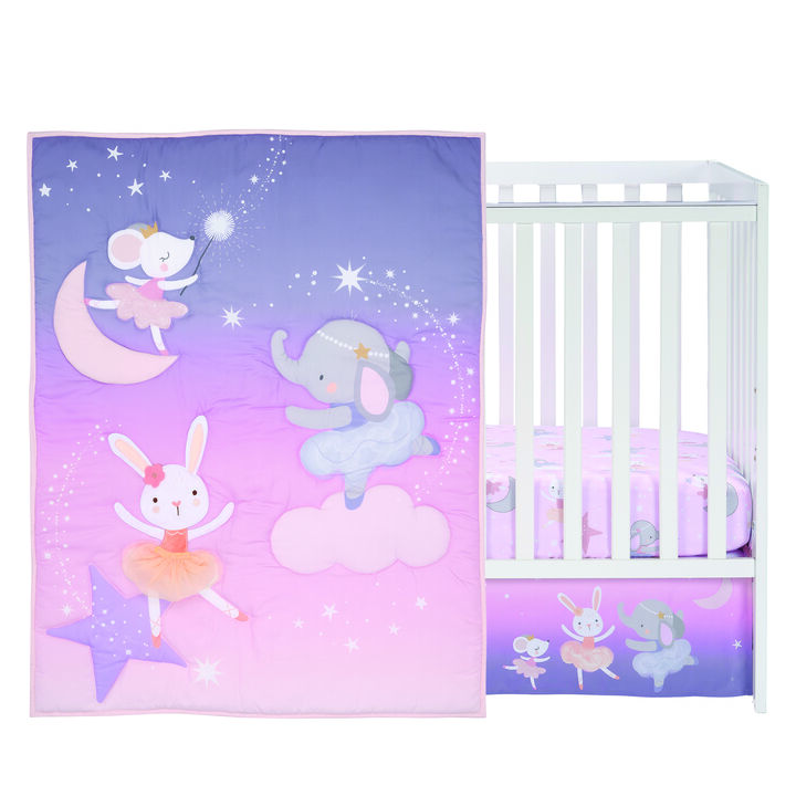 Bedtime Originals Tiny Dancer 3-Piece Ballet Baby Crib Bedding Set - Elephant