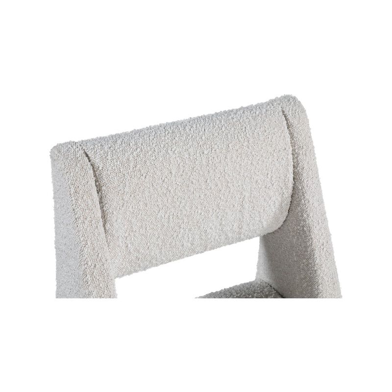 Meridian Furniture Jayce Cream Boucle Fabric Dining Chair, Set of 2