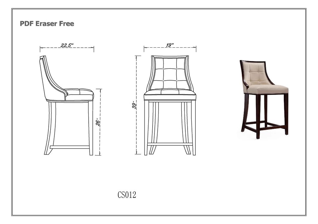 Fifth Avenue White Counter Stools (Set of 2)