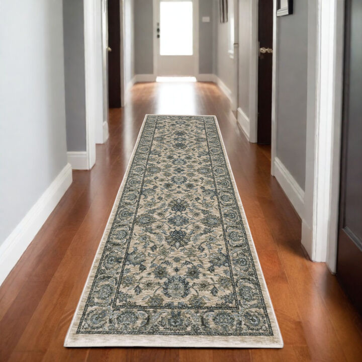 HomeRoots Oriental Area Rug With Fringe
