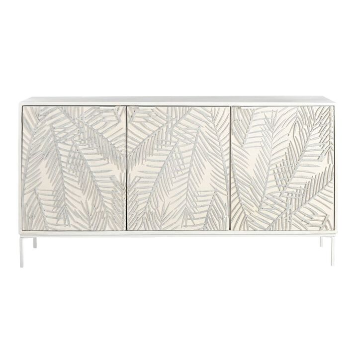 World Interiors Isla 57" Sideboard with Three Doors in Coastal White