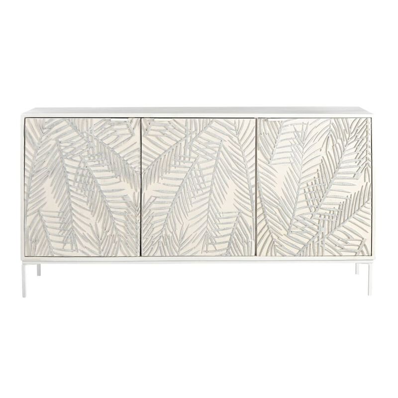 World Interiors Isla 57" Sideboard with Three Doors in Coastal White image number 1