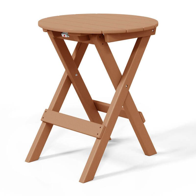 WestinTrends HDPE Outdoor 24.5 Inch Round Portable Folding Patio Dining Table