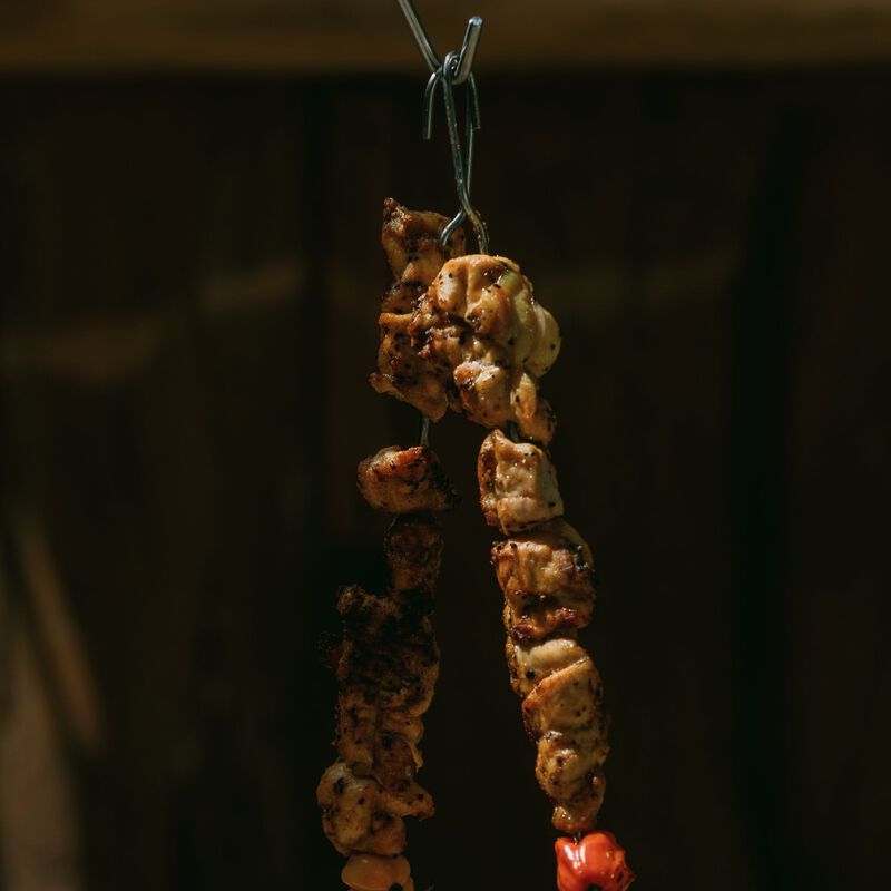 INGRILL Stainless Steel Hanging Skewers &ndash; Set of 4, 304 Stainless Steel BBQ Skewers for Barrel & Drum Smokers, Vertical Kabob Pins for Smoking & Grilling image number 2
