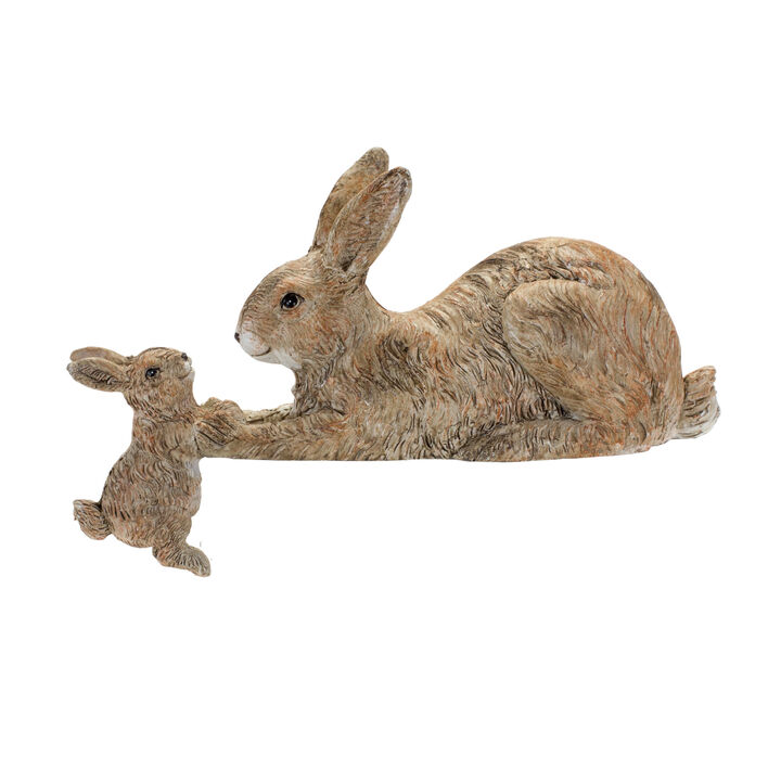 HomeRoots Set Of Two Polyresin Rabbit Figurine