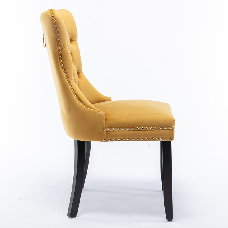 Streamdale Contemporary Gold Velvet Dining Chairs, Set of 2 image number 3