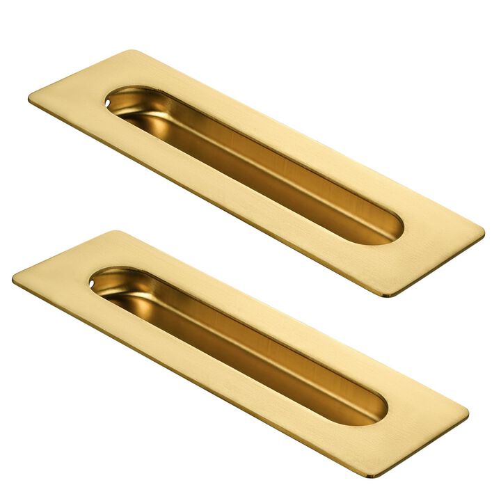 HOMOTEK 7 in Flush Pull Sliding Closet Door Handles 2 Pack Recessed Rectangular Big Handles Bypass Door Handles, Large Size Stai