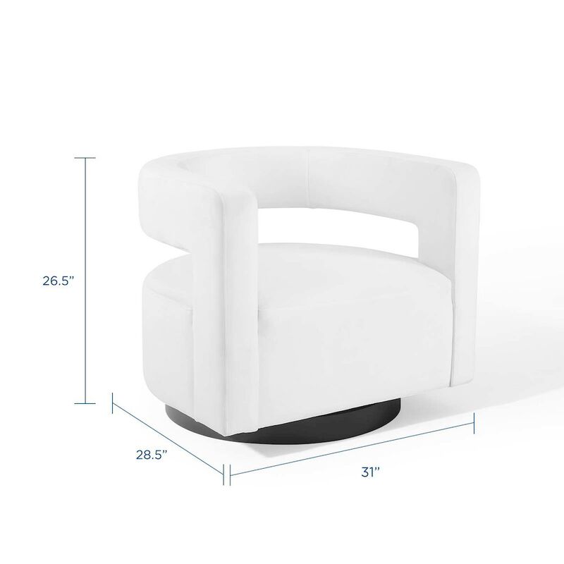 Spin Cutaway Performance Velvet Swivel Armchair image number 1