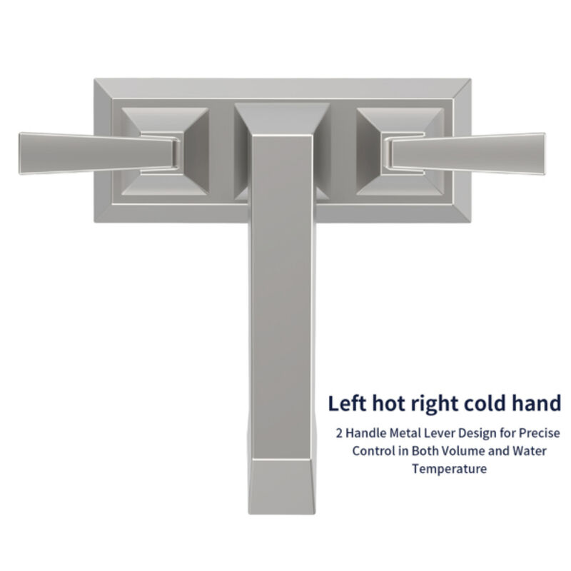 Brushed Nickel 2-Handle Bathroom Faucet, Centerset with Pop-Up Drain & Supply Lines