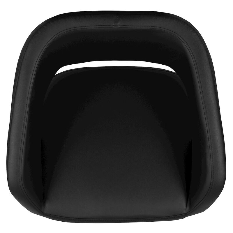 Flash Furniture Black Vinyl Adjustable Height Barstool with Rounded Mid-Back and Gold Base image number 7