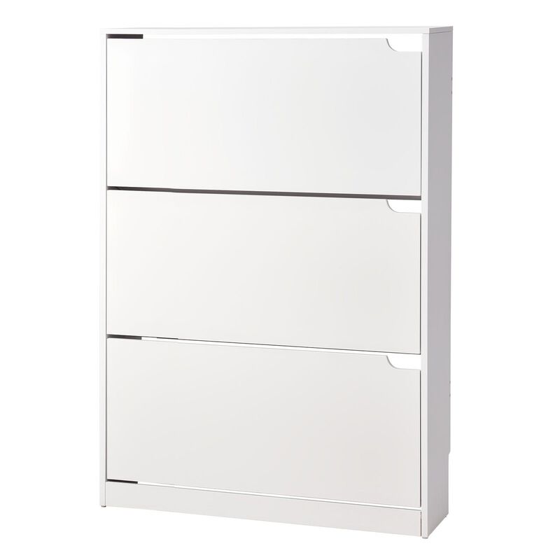Modern Shoe Cabinet with 3 Flip Drawers, Anti-Tip Freestanding Organizer image number 0