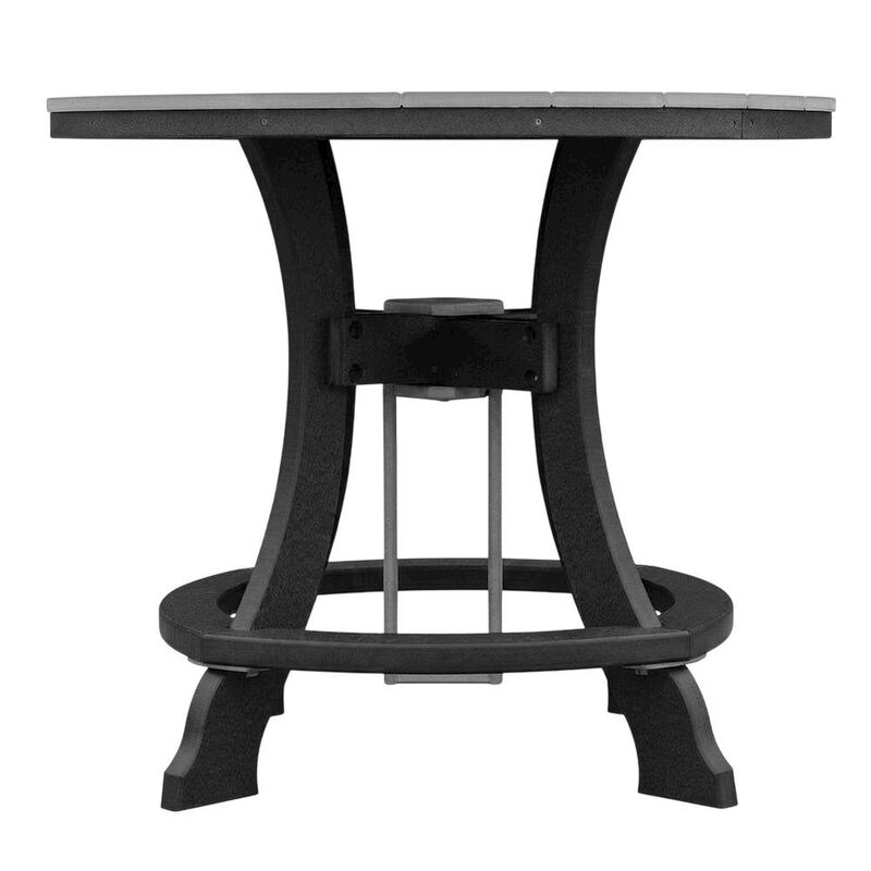 Outdoor Escape Light Gray Counter Height Round Table With Black Base For Outdoor Dining image number 3
