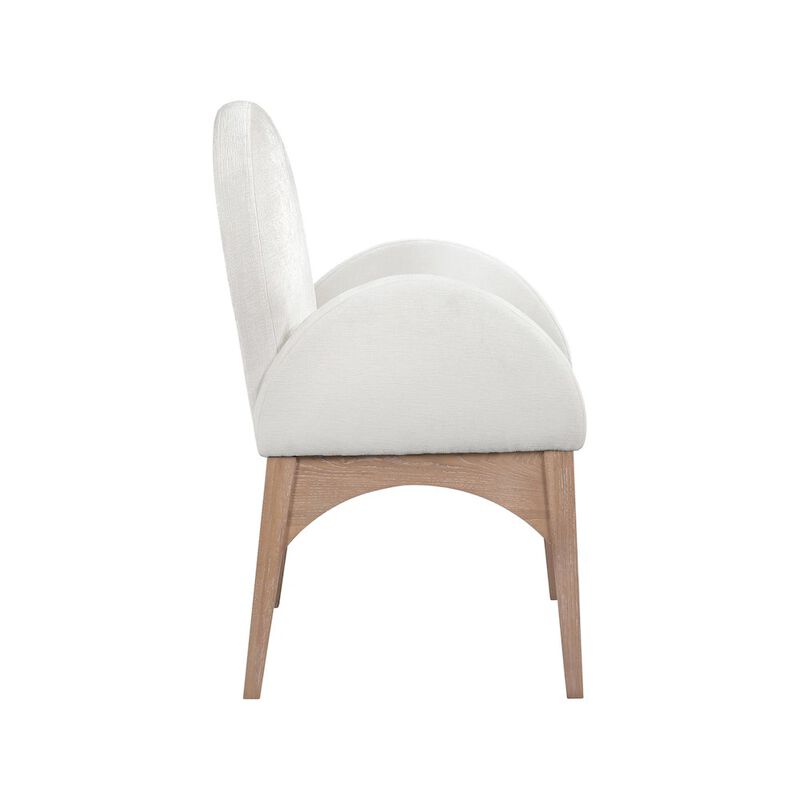 Meridian Furniture Waldorf Cream Chenille Fabric Dining Chair