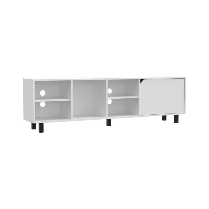 Valdivia Tv Stand for TV´s up 70", Four Open Shelves, Five Legs -White